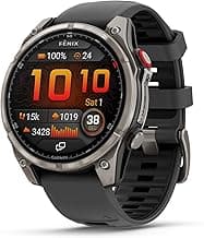 Garmin fēnix® 8 Pro, 51mm, AMOLED Display, Premium Connected Multisport GPS Smartwatch, inReach® Technology, Sapphire, Titanium with Graphite/Black Silicone Band