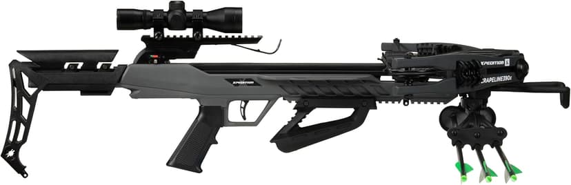 Xpedition Archery Scrapeline 390X Crossbow, 6.7LB 390 Feet Per Second Compound Crossbow Package with 4X32 Scope