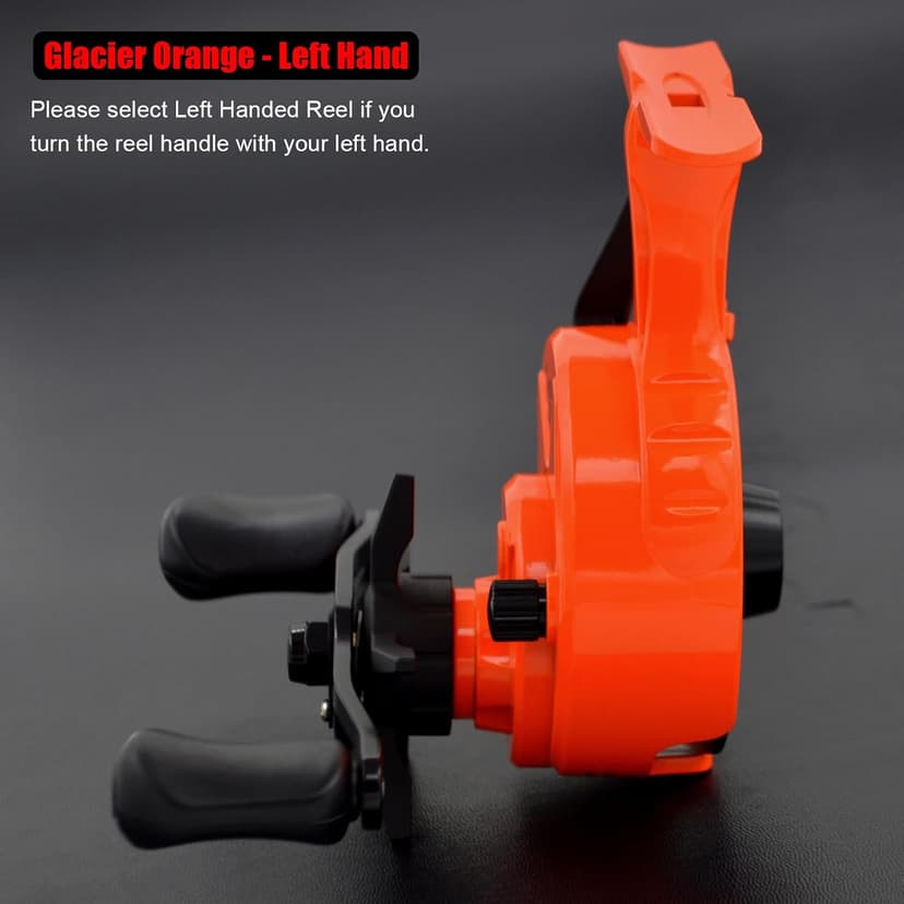 Inline Ice Fishing Reel, Lightweight Graphite Body and Spool, Instant Anti-Reverse, 2.5:1 Gear Ratio, Sensitive Trigger System for One-Handed Operation, Hardwater Fishing for Beginners