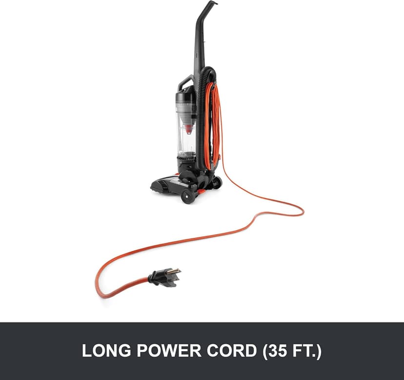 Hoover Commercial TaskVac Bagless Upright Vacuum Cleaner, Furniture Guard Lightweight HEPA Filtered Professional Grade Long-Lasting, 15 Pounds 35-Foot Long Cord, CH53010, Black