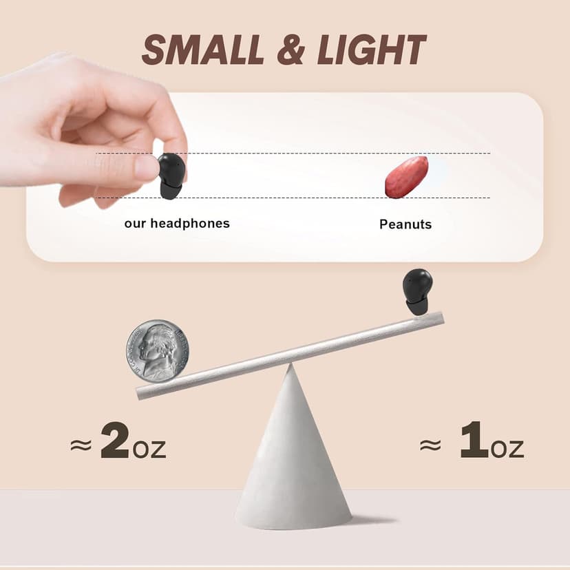 Yihou Invisible Small Mini Sleep Earbuds Headphones Wireless Bluetooth Comfortable Tiny Sleeping Smallest Low Profile Micro Discreet Hidden Kids Earbuds Ear Buds for Small Ear Canals Women Work