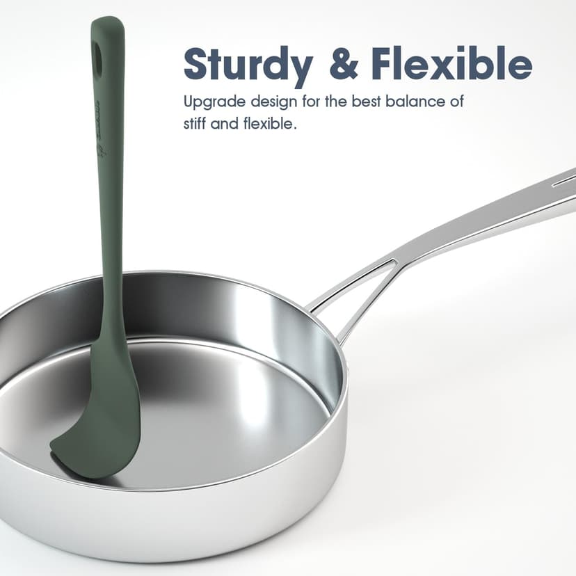 Food Grade Silicone, Heat Resistant Up to 600°F, Upgrade Strong Handle, Safe for Nonstick Cookware,Ideal for Cooking & Baking ChefAide 5 Pieces Silicone Spatulas Set, Heat Resistant Rubber Spatula B0CHGFG64S