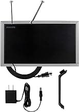 Philips Crystal Amplified Indoor TV Antenna, Extendable Dipole Rabbit Ears, 4K 1080P VHF UHF, Long Range, Amplifier Signal Booster, Digital HDTV Antenna, Smart TV Compatible, SDV3237N/27