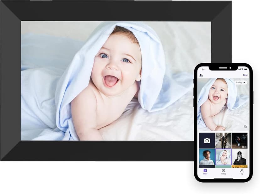 MEZED 10.1'' Digital Picture Frame，Smart Digital Photo Frame with 1280x800 IPS Touch Screen, Auto-Rotate and Slideshow, Easy Setup to Share Moments Via APP from Anywhere Anytime