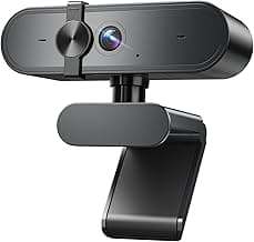 Edew 1080P Webcam Computer Camera with Microphone & Wide View - Auto Light Correction Webcam for PC, Mac, Laptop, Desktop - Built-in Privacy Cover Plug & Play USB for Zoom/Skype/Streaming