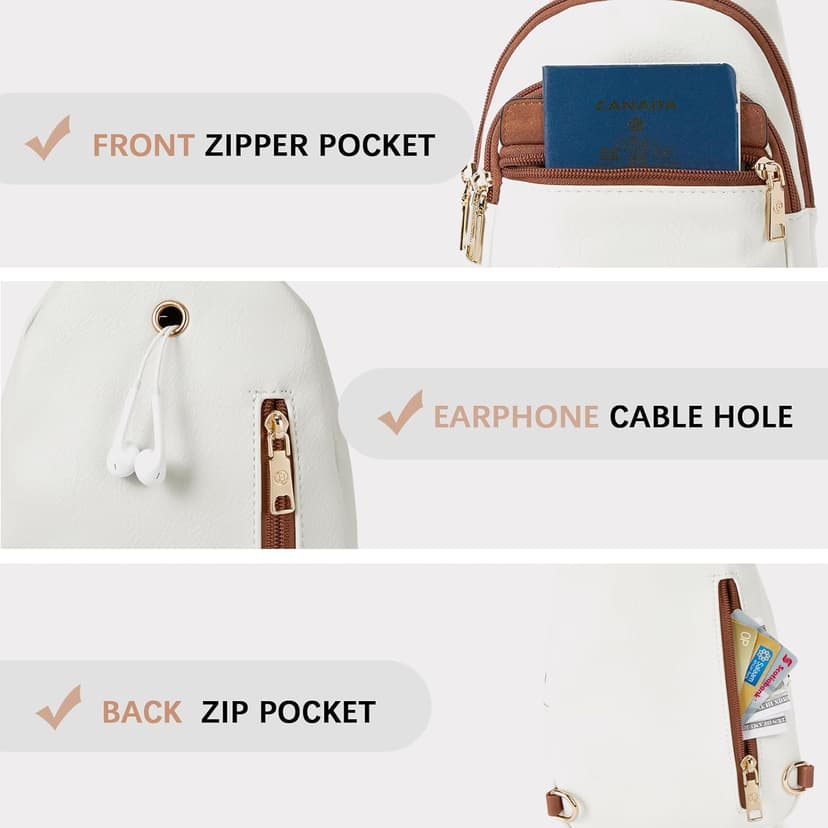 BOSTANTEN Small Sling Bag for Women Leather Crossbody Bags Fanny Pack Chest Bag for Travel