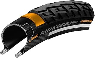 Continental Ride Tour Tire - Clincher, Wire, Black, ExtraPuncture Belt, E25 | 12", 16", 20", 24" 26", 27", 700 or 700b Sizes