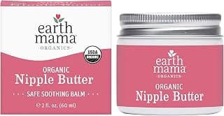 Earth Mama Organic Nipple Butter™ | Nipple Cream Safe for Breastfeeding | Postpartum Essentials for Nursing | Non Lanolin Nipple Cream, 2-Fluid Ounce