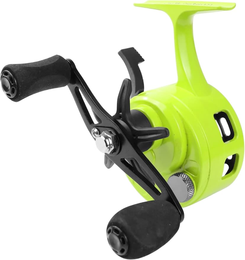 FREE FISHER Ice Fishing Reels 3.2:1 Gear Ratio Ultra Smooth 3+1Ball Bearings Strength CNC-machined Aluminum Inline Ice Fishing Reel with Left/Right Hand Retrieve