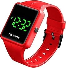 MASTOP Simple Men Women Sports LED Digital Big Display Waterproof Date PU Strap Square Electronic Couple Watch