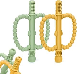 Baby Teething Toys for Babies 0-36 Months – Anti-Choking Design, Teething Relief for Straws Sticks, Chew Straw Sensory Toy for Infant Toddlers Silicone teether Tubes