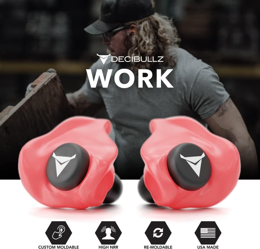 Decibullz - Custom Molded Earplugs, 31dB Highest NRR, Comfortable Hearing Protection for Shooting, Travel, Work and Concerts