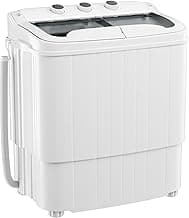 Superday Portable Washing Machine with Longer Hose, 16 Lbs Compact Mini Washer and Dryer Combo,Twin Tub Washing Machine Laundry Compact Washer spinner Combo for Apartments RVs and Dorms(Grey)
