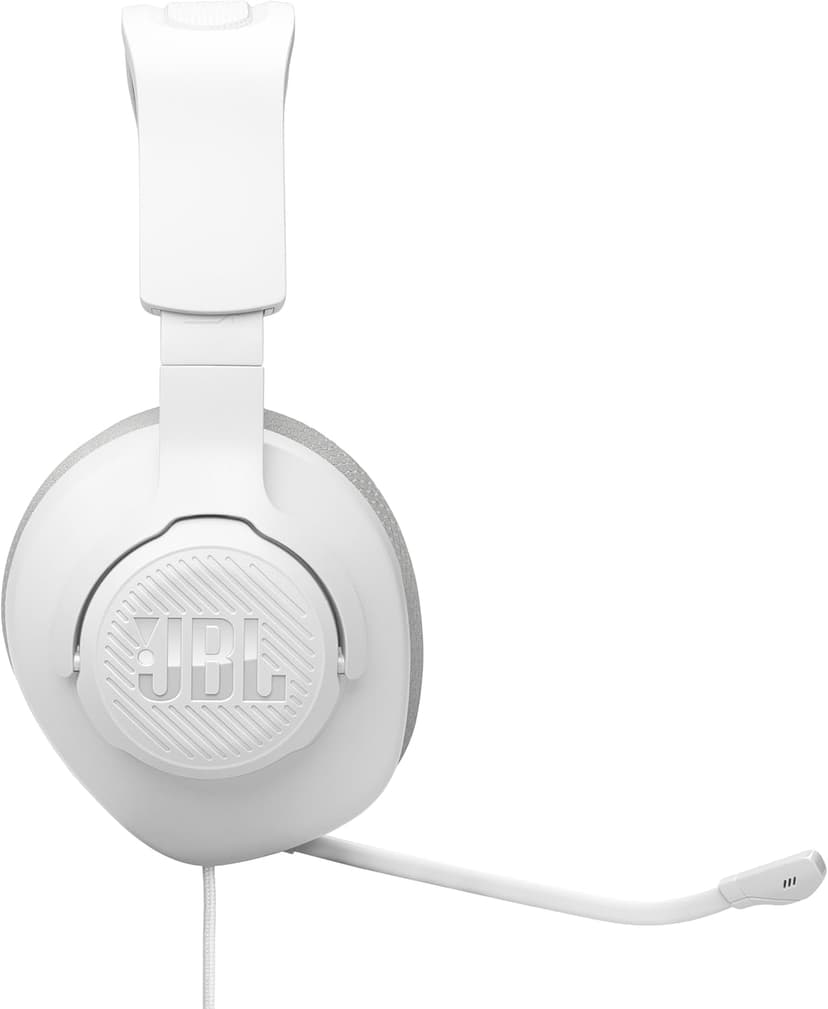 JBL Quantum 100M2 - Wired Over-Ear Gaming Headset with omnidirectional, Detachable mic with Mute Option and Fabric-Covered Memory Foam Ear Cushions, Compatible with All Platforms (White)