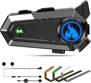 C9 Motorcycle Helmet Bluetooth Headset, V5.4 Helmet Speakers with 2 Type Mics, 2-Way Intercom/Music Sharing/IPX6 Waterproof/Intelligent Noise for Ski/Dirtbike/Snowmobile, Helmet Accessories