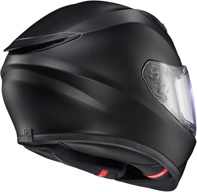 ScorpionEXO R430 Full Face Street Motorcycle Helmet with Bluetooth Ready Speaker Pocketss DOT/SNELL Approved Solid (Matte Black - X-Large)