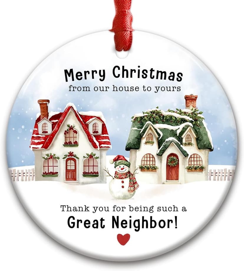 Neighbor Christmas Ornament 2025 - Thoughtful for Neighbors, Meaningful Keepsake Tree Decoration, Thank You Xmas Ornament, Unique Neighbor Gift Idea for Home Décor