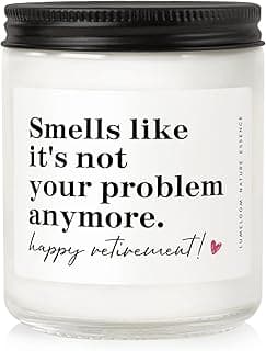 Retirement Gift for Woman, Men - 9oz Lavender Scented Soy Wax Candle- Best 2025 Retired Gifts for Women, Men, Friends, Coworker, Teacher, Funny Retirement Candle Decoration