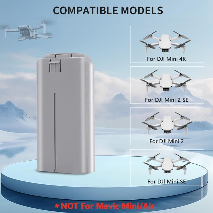 2-Pack Mini 4K Intelligent Flight Battery for DJI Mini 2 / SE / 4K/ 2 SE Drone 2400mah Upgraded Drone Battery Replacement Parts, Up to 31 Minutes of Flying Time