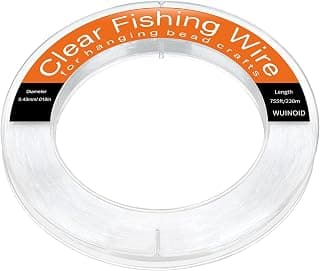 Clear Fishing Line Wire 755 ft, Invisible Monofilament Fishing Line Wire, Nylon String for Hanging Balloons Garland Crafts Picture Decorations, Clear String Threads Cords WUINOID