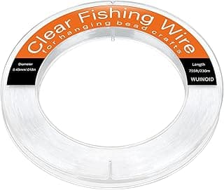 Clear Fishing Line Wire 755 ft, Invisible Monofilament Fishing Line Wire, Nylon String for Hanging Balloons Garland Crafts Picture Decorations, Clear String Threads Cords WUINOID