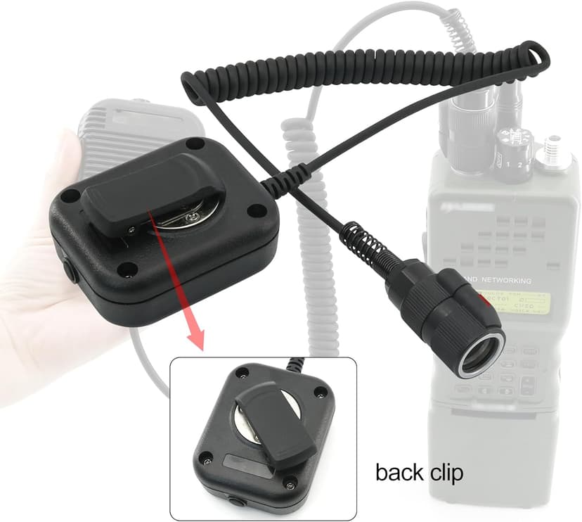 6 Pin PTT Adapter Handheld Microphone Shoulder Speaker Compatible with PRC152/163 Two Way Radio