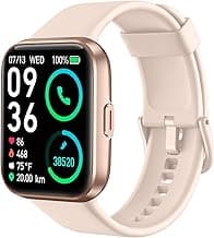 SKG V7 Pro Smart Watch for Women with Alexa & Bluetooth Calling, 1.69" Fitness Tracker with Heart Rate SpO2 Sleep Monitor, IP68 Waterproof, Long Battery & 200+ Dials for Android iPhone, Pink