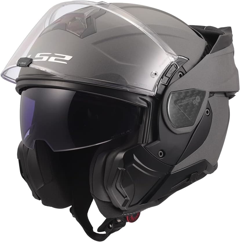 LS2 Helmets Advant II Modular Motorcycle Helmet W/SunShield (Matte Concrete Gray - Large)