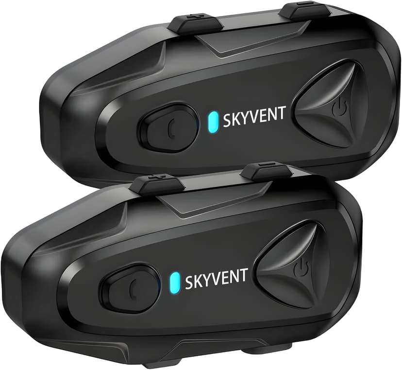 Q4 Motorcycle Bluetooth Communication System Headset Intercom, 4 Riders 1500m Music Sharing, FM, Noise Cancellation, IP65 Waterproof, Dual Pack (Q4)