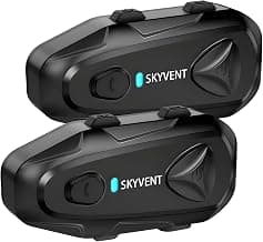 Q4 Motorcycle Bluetooth Communication System Headset Intercom, 4 Riders 1500m Music Sharing, FM, Noise Cancellation, IP65 Waterproof, Dual Pack (Q4)