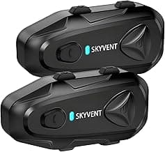 Q4 Motorcycle Bluetooth Communication System Headset Intercom, 4 Riders 1500m Music Sharing, FM, Noise Cancellation, IP65 Waterproof, Dual Pack (Q4)