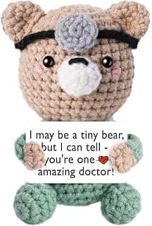 Phd Gifts for Female Male Staff, Doctor Nurse Week Appreciation, Retirement & Birthday Gift Funny Doctor Gifts Women Men, Handmade Crochet Bear for Doctors Students B0GGZDFFD6
