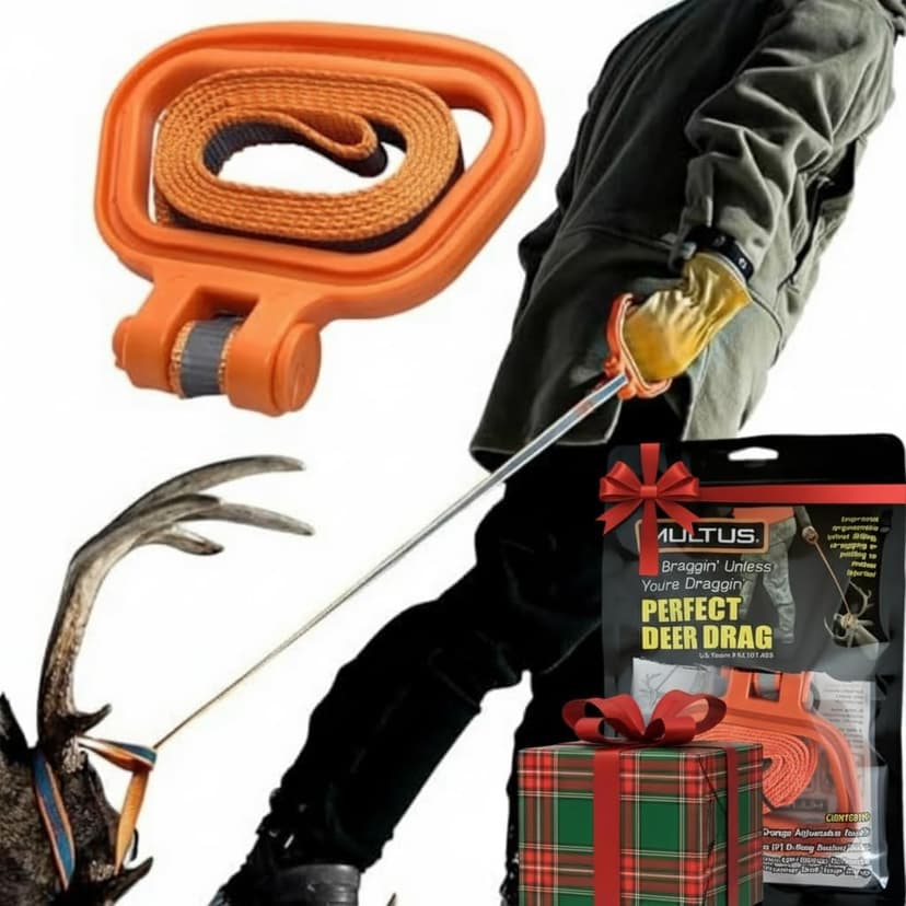 MULTUS Deer Drag Rope & Strap - Heavy Duty Deer Puller for Hunting - Unique Gifts for Hunters, Dad, Men Who Have Everything - Hunting Essentials & Accessories