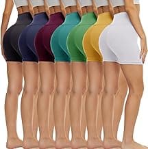 TNNZEET 7 Pack Biker Shorts for Women - 5''/8''/3'' High Waisted Workout Tummy Control Spandex Gym Shorts for Yoga Athletic