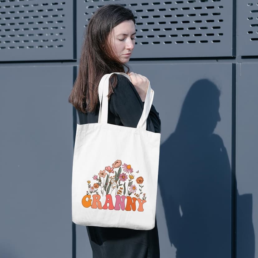Grandma Gifts Tote Bag Birthday Mothers Day Retirement Gifts for Women Mama Nana Mimi Shoulder Bag Reusable Grocery Bags B0CYPQ48FS