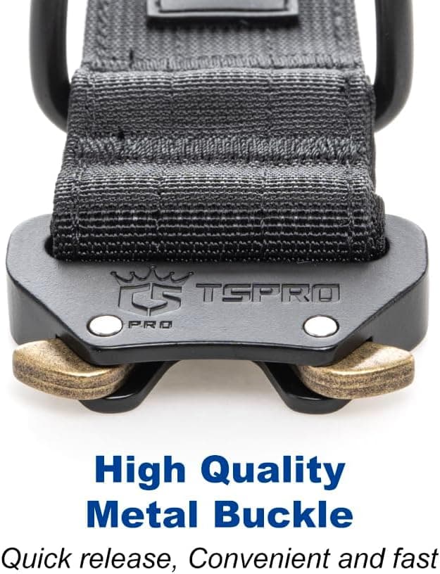 TSPRO Premium Dog Collars Tactical Dog Collar with Patch and Heavy Duty Quick-Release Metal Buckle Durable Thick and Adjustable for Medium to Large Dogs (Black M)