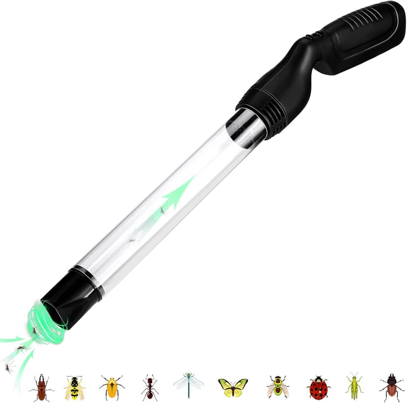 Qualirey 1 Pack Bug Vacuum for Adults Bug Vacuum Catcher Insect and Spider Traps Sucker Battery Powered Grabber with LED Light Stink Ant Moth Cockroach Small Bedbug
