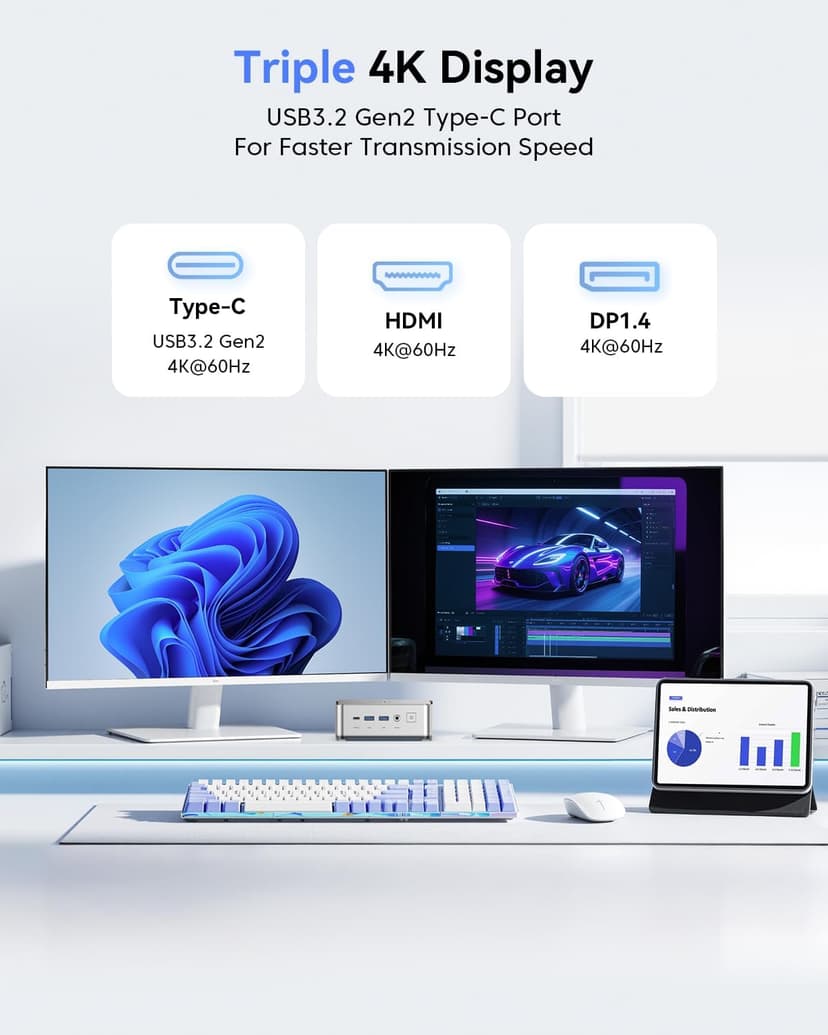 KAMRUI Pinova P2 Mini PC, AMD Ryzen 4300U(Beats 3500U/3200U/N150,Up to 3.7 GHz) Mini Computers, 16GB RAM 512GB SSD Mini Desktop Computers, Triple 4K Display/HDMI+DP+Type-C/WiFi/BT for Home/Business