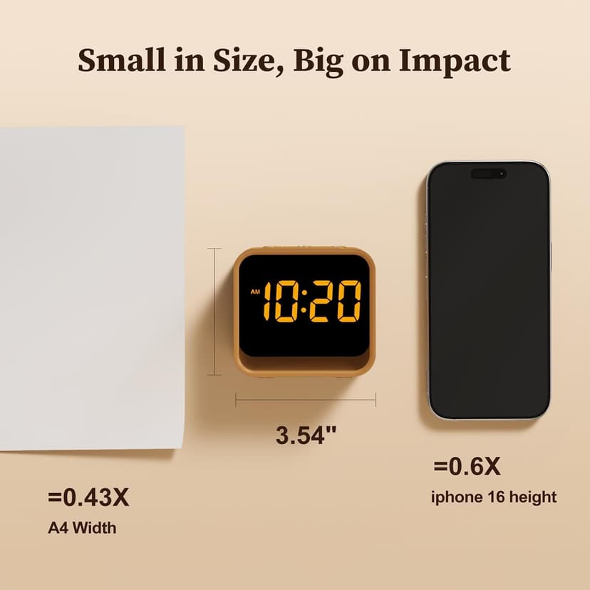 Housbay Wooden Sound Machine Alarm Clock for Bedrooms - Gentle Wake-Up with Birdsong, White Noise for Sleeping, Small Digital Clock for Phone-Free Routine