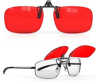 Goiteia Red Clip on Blue Light Blocking Glasses for Sleep-Block Blue & Green Light-Fast and Sound Sleep/Relieve Eye Strain