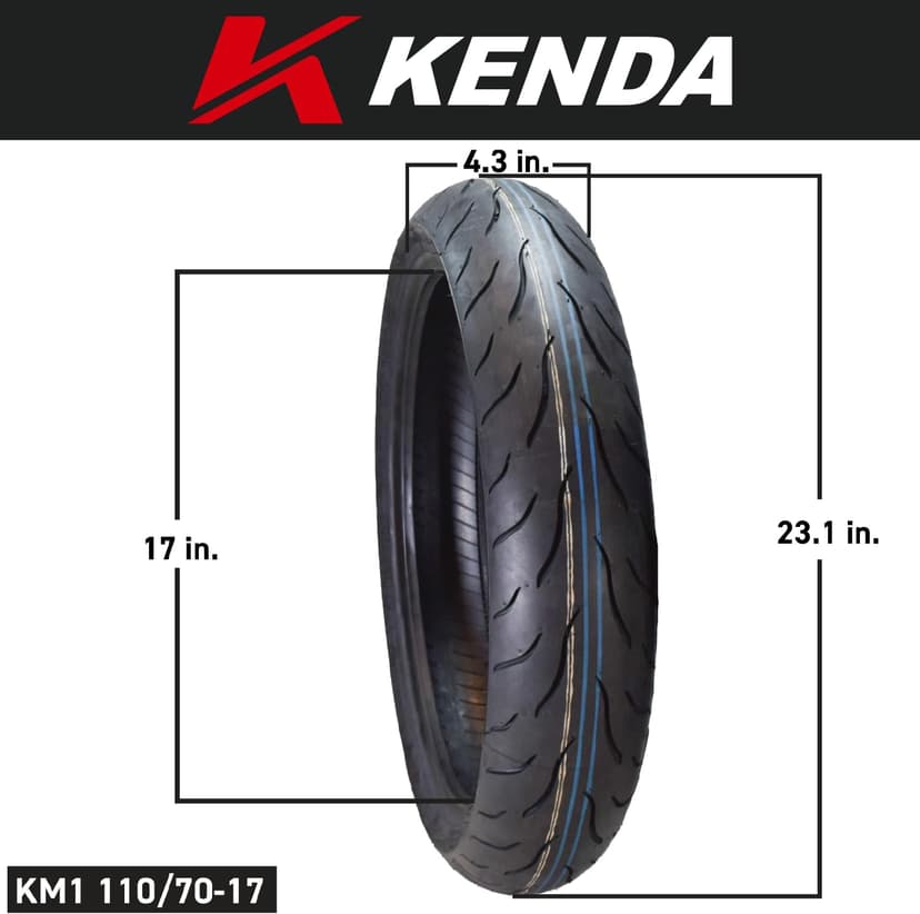 Kenda KM1 (KM001) 110/70R17 Front (54H) & 150/60R17 (66H) Rear Tires for Sport Touring Motorcycles, Radial with High-Speed Stability & Excellent Wet Grip w/Keychain (110/70-17) (150/60-17) (2-Pack)
