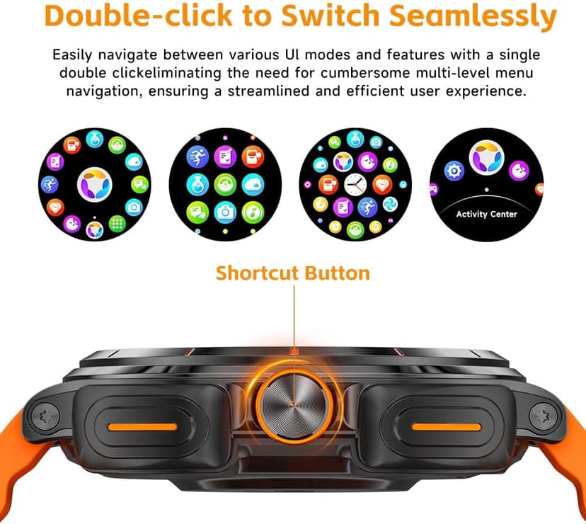 Smartwatch with Earbuds(Answer&Make Calls) IP67 Water Resistant Watch(2 Straps), Sports Watches 100+ Sports Modes (Cycling/Fitness/Hiking), DIY Watch Faces for Men Dad Husband