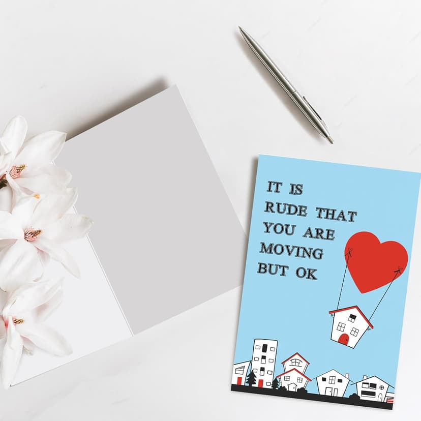 Spercy Funny Moving Card, Congrats New House Card, Housewarming Card, Going Away Gift, Funny Card for Neighbor, It's Rude That You're Moving But OK