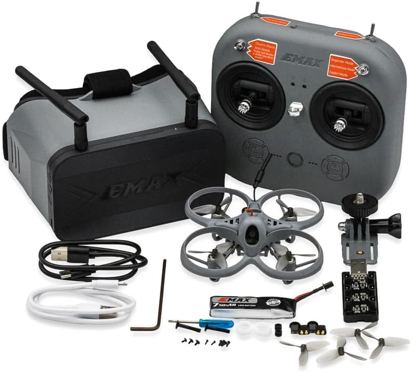 Tinyhawk Lite FPV Drone with Camera RTF Kit With FPV Goggles and Remote Control for Beginners Ready To Fly Set with ERLS RunCam Nano 3 VTX 25mW 100mW 400mW Super Light 37g 75mm 750mAh