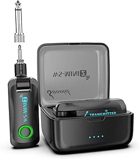 Sovvid Wireless Guitar System 2.4 GHz with Magnetic Charging Case Wireless Guitar Transmitter Receiver for Guitar Bass Electric Instruments