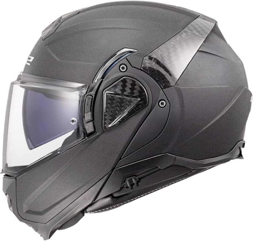 LS2 Helmets Advant II Modular Motorcycle Helmet W/SunShield (Matte Concrete Gray - Large)