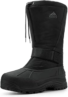 NORTIV 8 Men's Waterproof Winter Snow Boots Insulated Fur Liner Lightweight Outdoor Tall Boots
