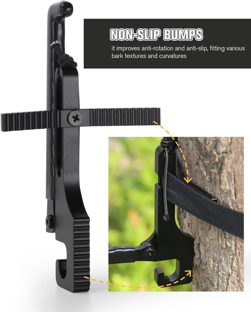 Treestand Bow Hanger with Strap - Saddle Hunting Bow Hanger - Folding Lightweight Bow Hanger with Backpack Hook - Bow Hunting Accessories Crossbow Bow Hanger - Mobile Hunting