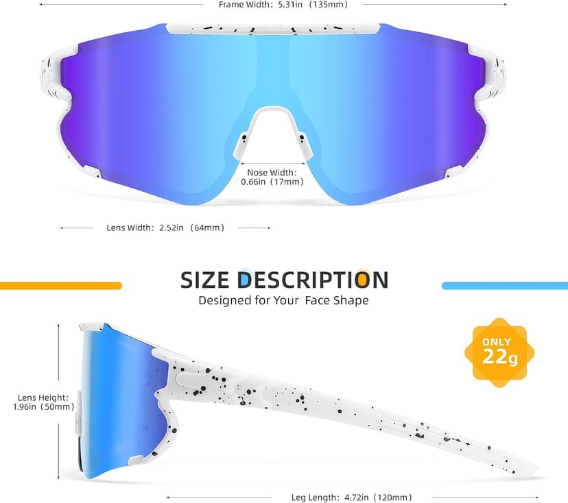 Kids Baseball Polarized Sunglasses: Sports Sunglasses for Boys Girls 3-12 Youth Sun Glasses for Cycling Running B0DB7QJYL4
