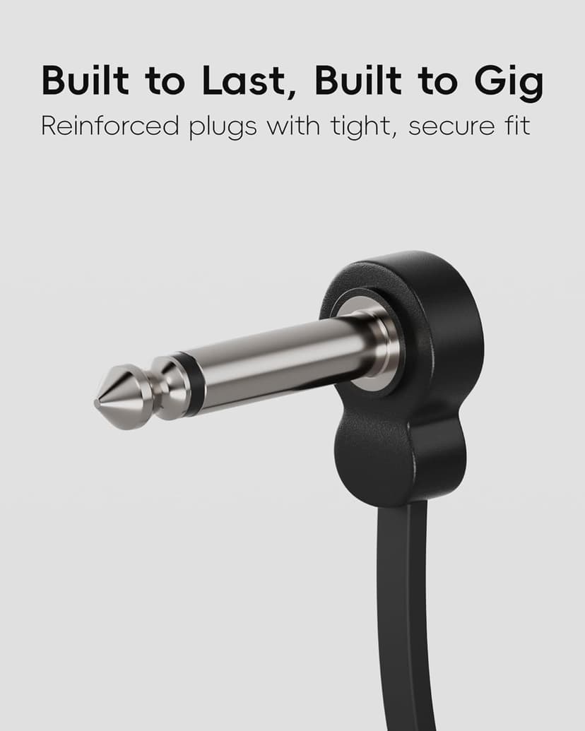 voltrish 3 Pack Guitar Patch Cables, Premium 5 Inch Right-Angle 1/4" TS Pedal Board Cable, Oxygen-Free Copper & Dual Shielding for Ultra Low Noise, Space Saving Flat Design Guitar Pedal Accessories